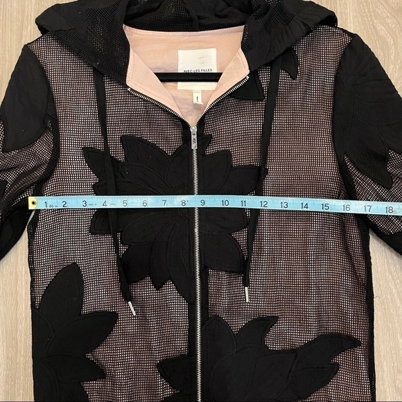 Avec Les Filles Lace Embroidered Zip Hoodie XS - Picture 3 of 10